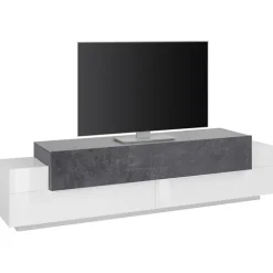 Mobile porta TV 200x52h cm bianco lucido antracite Milos Gihome®