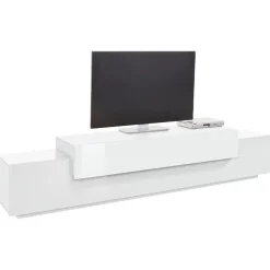 Mobile porta TV 240x52h cm bianco lucido Milos Gihome®