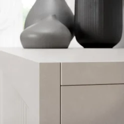Mobile porta tv 180x44h cm cannettato 2 ante 1 cassetto beige cashmere Rolly