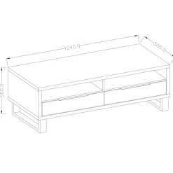 Mobile porta TV 124x50h cm 2 cassetti quercia nero Petra
