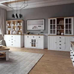 Mobile porta TV 158x49h cm 3 cassetti bianco frassinato rovere Provenza