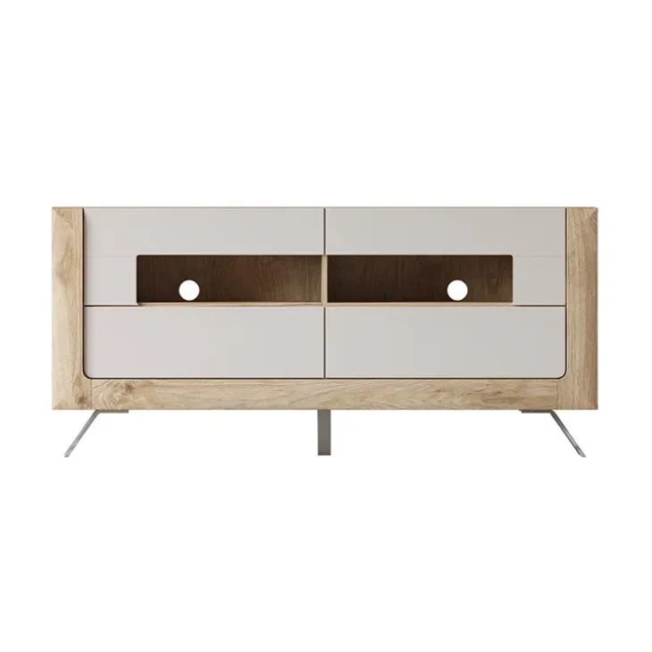 Mobile porta TV 160x74h cm 2 cassetti rovere tortora lucido Jumbo