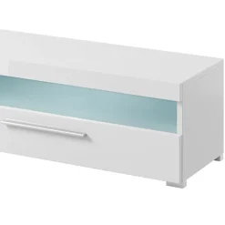 Mobile porta TV 200x35h cm 2 cassetti bianco lucido Frisk