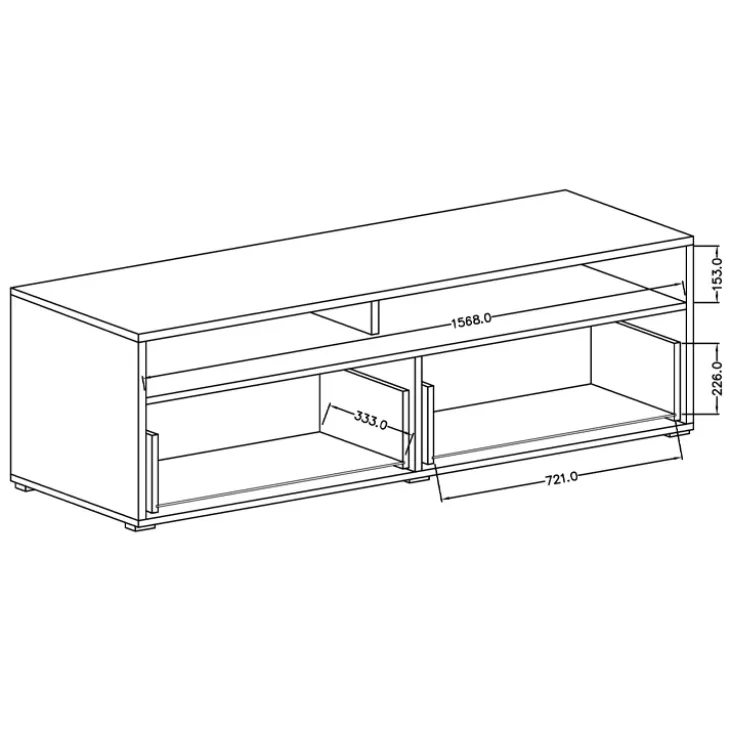 Mobile porta TV 160x52h cm 1 cassetto rovere nero Maiorca