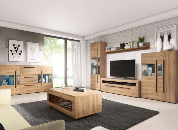 Mobile porta TV 160x52h cm 1 cassetto rovere nero Maiorca