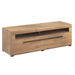 Mobile porta TV 160x52h cm 1 cassetto rovere nero Maiorca