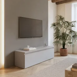 Mobile porta TV 138x40h cm con cassettone grigio chiaro Sunset