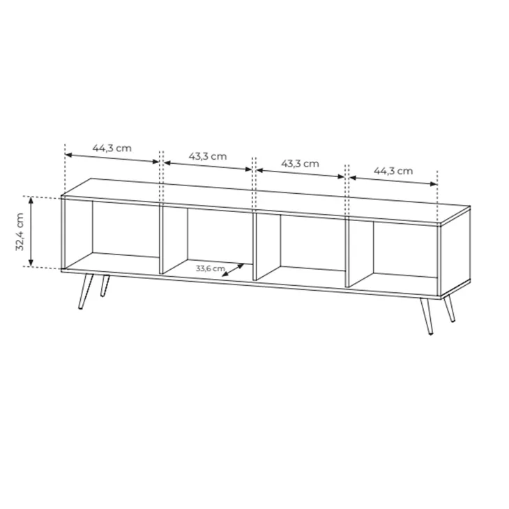 Mobile porta TV 183x54h cm con led 4 ante soggiorno noce Bois