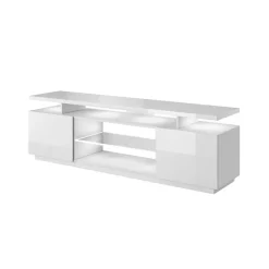 Mobile porta TV 180x56h cm con led bianco lucido Blackburn