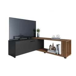 Mobile porta tv 122x40h cm estensibile e trasformabile in angolare noce antracite Venezia