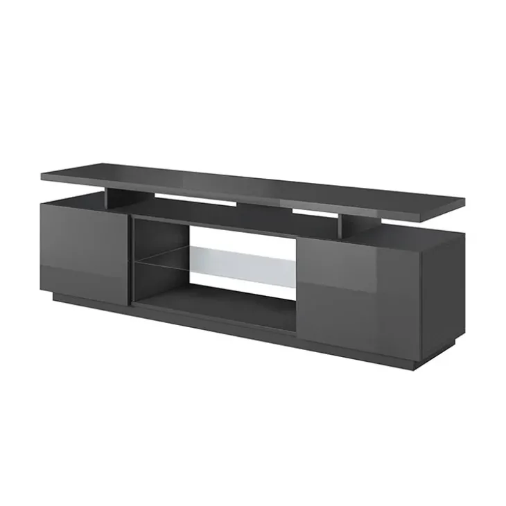 Mobile porta TV 180x56h cm grafite lucido Blackburn