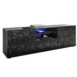 Mobile porta TV 181x57h cm grigio lucido con serigrafia Marvis