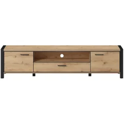 Mobile porta TV 210x50h cm industrial quercia nero opaco Neive