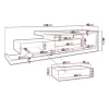 Mobile porta TV 198x45h cm moderno bianco rovere Pabla
