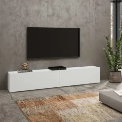 Mobile porta TV 180x35h cm moderno bianco Fusion