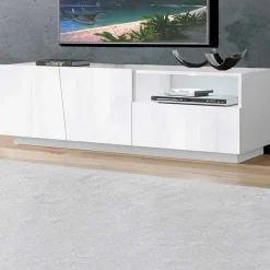 Mobile porta TV 150x46h cm moderno bianco lucido Candia Gihome®