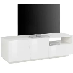 Mobile porta TV 150x46h cm moderno bianco lucido Candia Gihome®