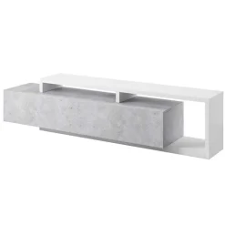 Mobile porta TV 219x52h cm moderno soggiorno bianco cemento Megan Gihome®
