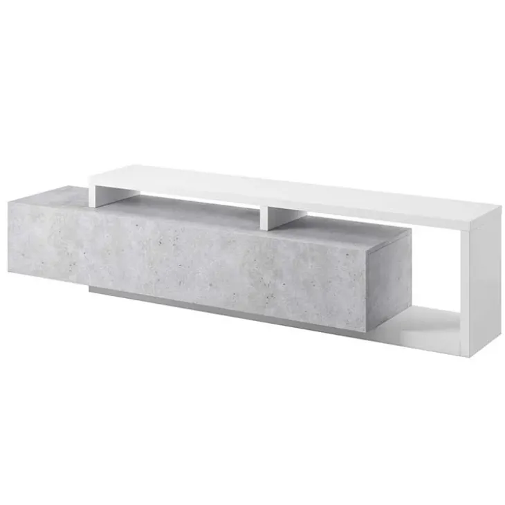 Mobile porta TV 219x52h cm moderno soggiorno bianco cemento Megan Gihome®
