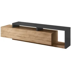Mobile porta TV 219x52h cm moderno soggiorno antracite rovere Megan Gihome®