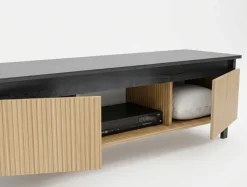 Mobile porta TV 130x44h cm reversibile rovere nero frassinato Norcia