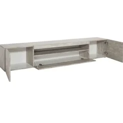 Mobile porta TV 200x37h cm soggiorno cemento Light Big Gihome®