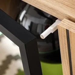 Mobile porta TV 160x52h cm soggiorno noce con stampa nera Mendes