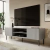 Mobile porta TV 180x57h cm soggiorno grigio chiaro nero Cadice