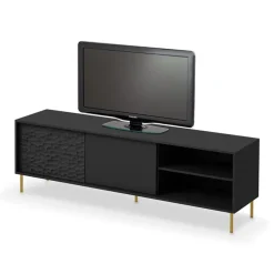 Mobile porta TV 180x58h cm soggiorno nero oro Osaka