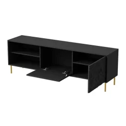 Mobile porta TV 180x58h cm soggiorno nero oro Osaka