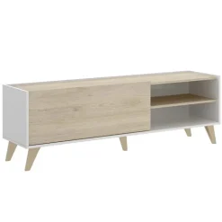 Mobile porta TV 155x47h cm soggiorno rovere bianco Elmer