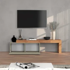Mobile porta tv 220x51h cm tortora rovere Block
