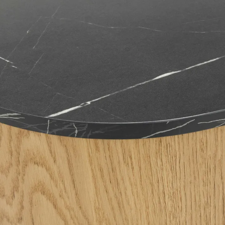 Mobile porta tv 184x45h cm 2 vani rovere effetto marmo nero Roundi