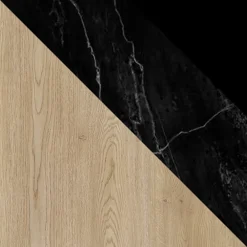 Mobile porta tv 184x45h cm 2 vani rovere effetto marmo nero Roundi