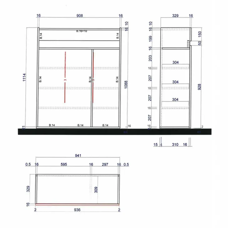 Mobile scarpiera multiuso ingresso 94x114h cm 3 ante 1 cassetto bianco lucido top rovere Noren