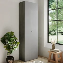 Mobile scarpiera multiuso ingresso 63x212h cm 2 ante grigio Ghisy