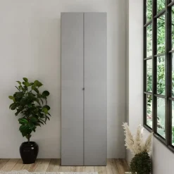Mobile scarpiera multiuso ingresso 63x212h cm 2 ante grigio Ghisy