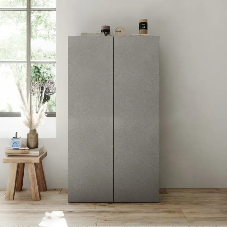 Mobile scarpiera multiuso ingresso 63x114h cm 2 ante grigio Ghisy