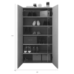 Mobile scarpiera multiuso ingresso 63x114h cm 2 ante grigio Ghisy