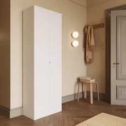 Mobile scarpiera multiuso ingresso 63x186h cm 2 ante bianco lucido Roks