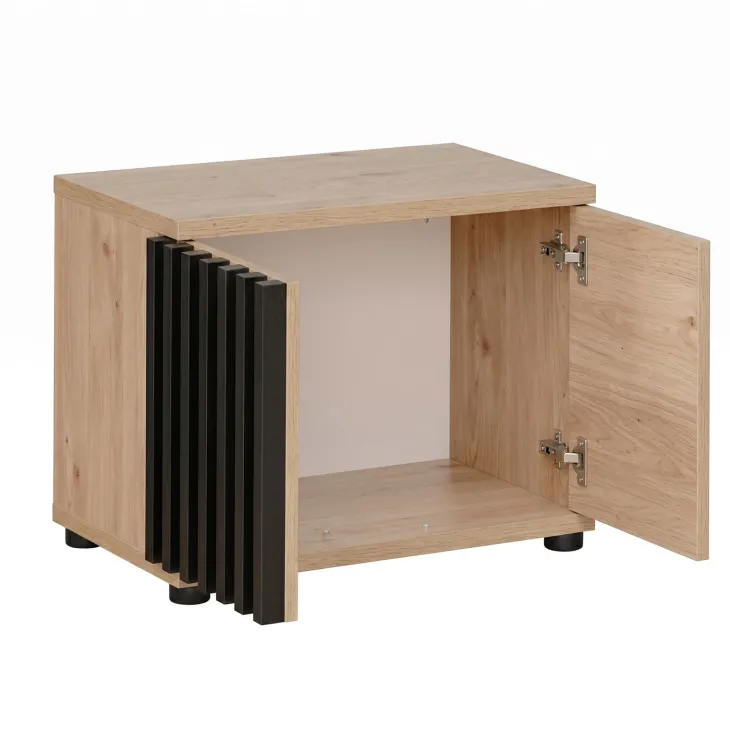 Mobile scarpiera 60x46h cm 2 ante cannettato rovere nero Berlino