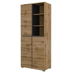 Mobile scarpiera 80x184h cm 3 ante 3 vani a giorno rovere Lolla
