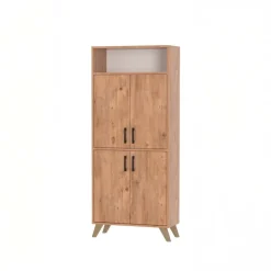 Mobile scarpiera 72x170h cm multifunzione 4 ante 1 vano a vista rovere rustico Dama