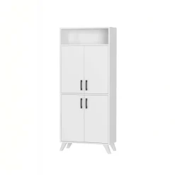 Mobile scarpiera 72x170h cm multifunzione 4 ante 1 vano a vista bianco Dama