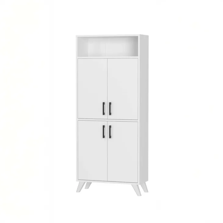 Mobile scarpiera 72x170h cm multifunzione 4 ante 1 vano a vista bianco Dama