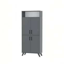 Mobile scarpiera 72x170h cm multifunzione 4 ante 1 vano a vista antracite Dama