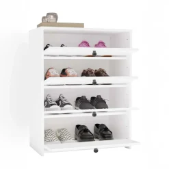 Mobile scarpiera 66x36h cm 4 ribaltine bianco Leaf