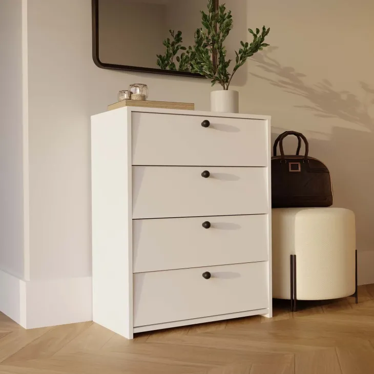 Mobile scarpiera 66x36h cm 4 ribaltine bianco Leaf