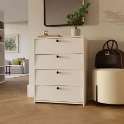 Mobile scarpiera 66x36h cm 4 ribaltine bianco Leaf