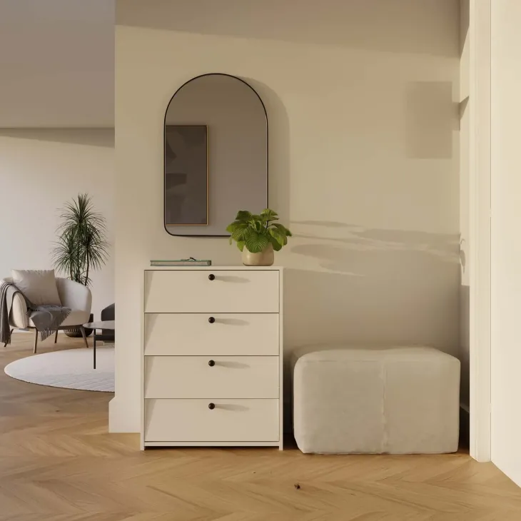 Mobile scarpiera 66x36h cm 4 ribaltine bianco Leaf